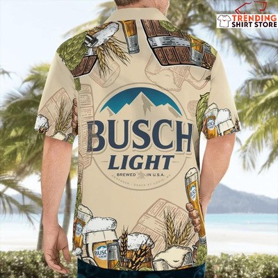 Bulldog Busch Light Beer Hawaiian Shirt
