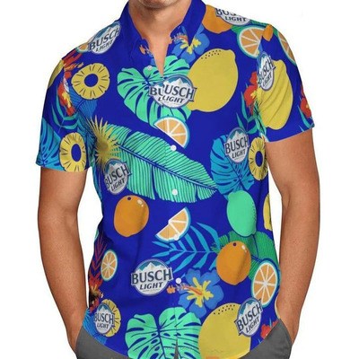Busch Light Hawaiian Shirt Tropical Blue Summer Holiday Gift