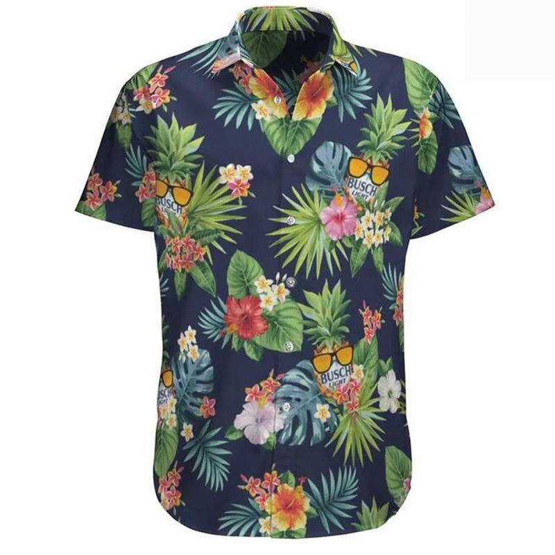 Busch Light Hawaiian Shirt Tropical Plant Summer Holiday Gift