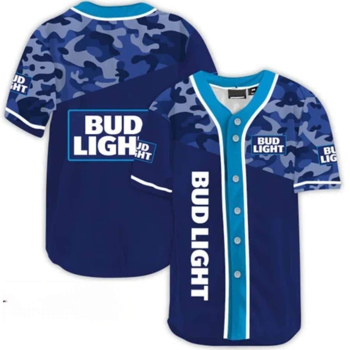 Cool Bud Light Camouflage Baseball Jersey