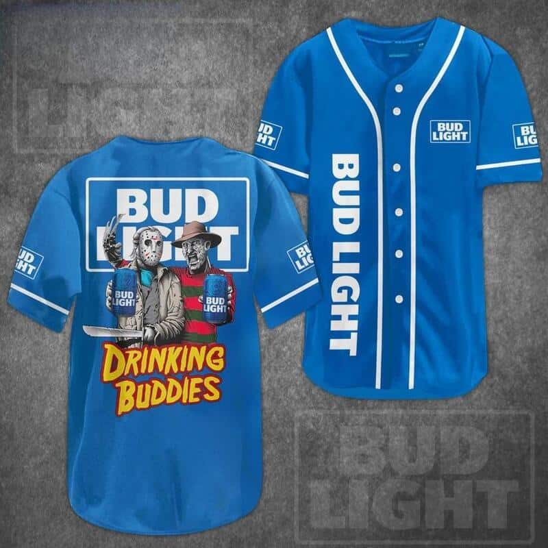 Drinking Buddies Bud Light Baseball Jersey Jason Voorhees Freddy Krueger