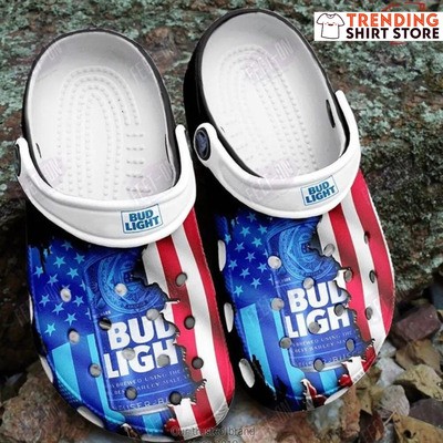 Classic US Flag Bud Light Crocs For Beer Fans