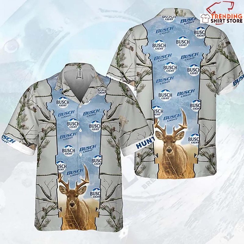 Busch Light Hawaiian Shirt For Deer Hunters And Beer Lovers