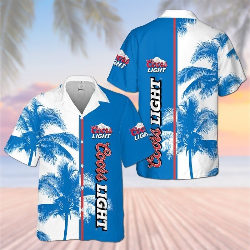 Coors Light Hawaiian Shirt Palm Tree Summer Holiday Gift