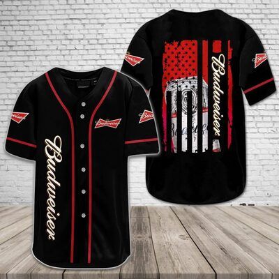 Budweiser Baseball Jersey Special US Flag For Beer Lovers