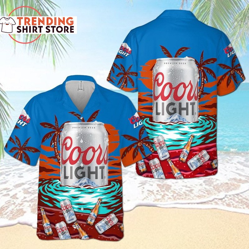 Coors Light Hawaiian Shirt Full Beer Summer Beach