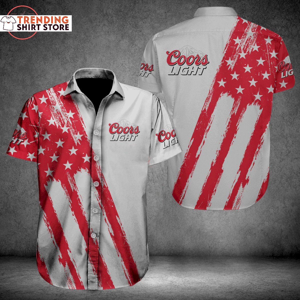 Coors Light Hawaiian Shirt Red US Flag For Beer Lovers