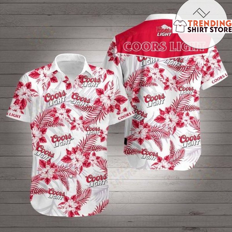 Coors Light Hawaiian Shirt Tropical Hibiscus Summer Holiday Gift Coors Light Hawaiian Shirt Tropical Hibiscus Summer Holiday Gift
