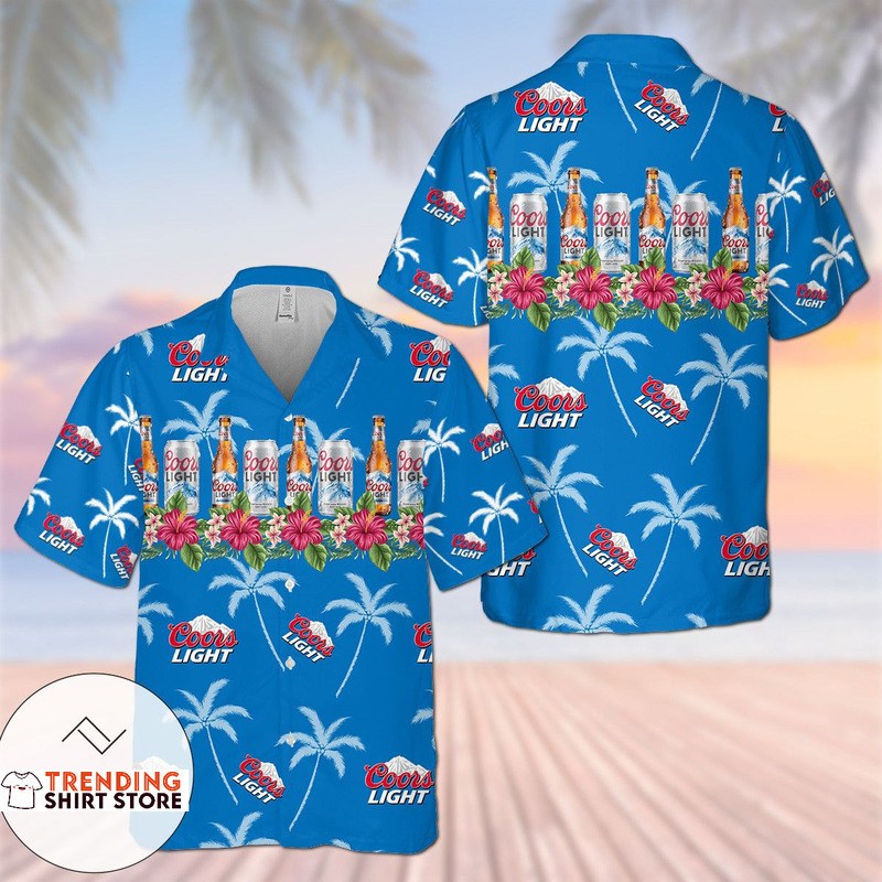 Coors Light Hawaiian Shirt Tropical Floral Gift For Beach Lovers