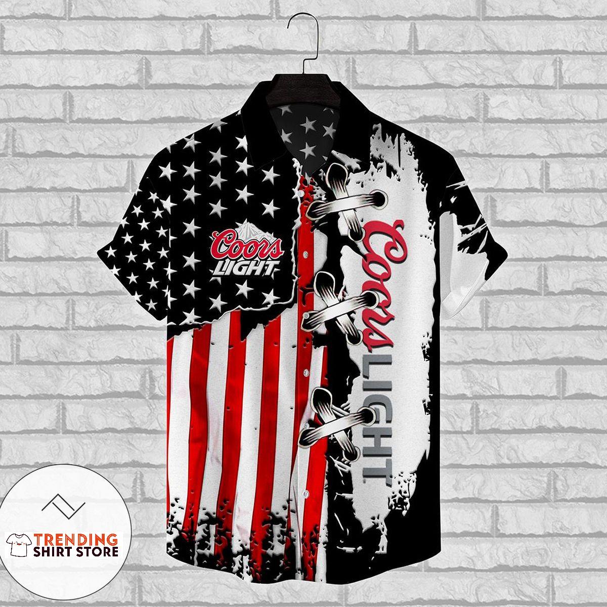 Custom Coors Light Baseball Jersey USA Flag Beer Lovers Gift