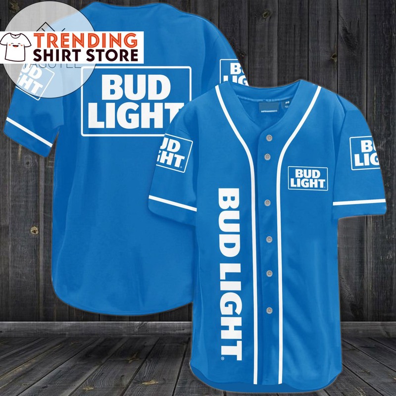 Busch Light Baseball Jersey Classic Blue And White For Beer Lovers