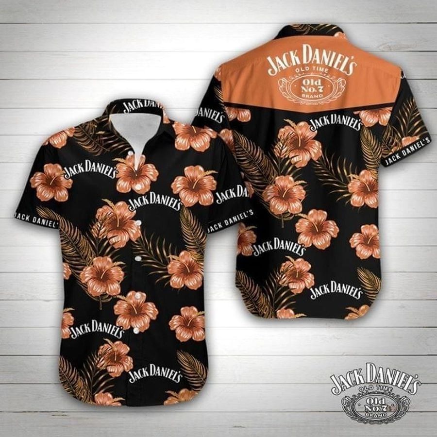 Jack Daniels Hawaiian Shirt Big Flowers For Whiskey Lovers