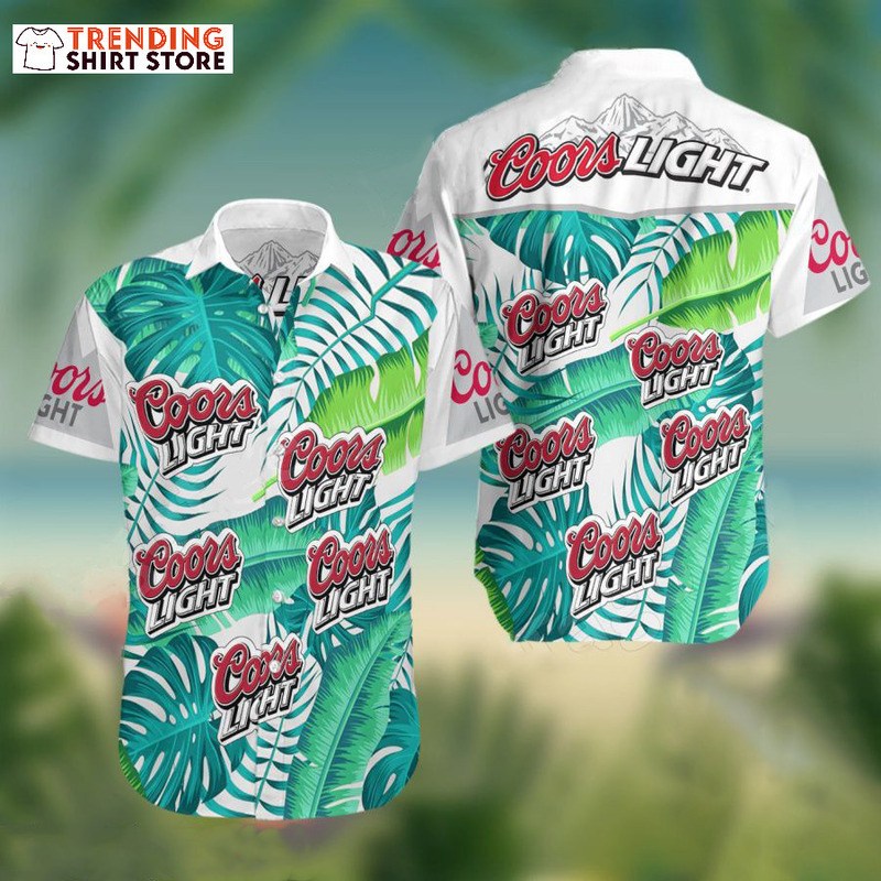 Coors Light Hawaiian Shirt Tropical Leaves Gift For Nature Lovers