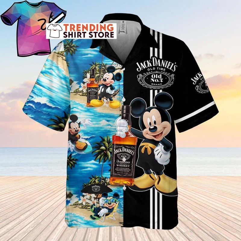 Jack Daniels Hawaiian Shirt Mickey Mouse Summer Holiday