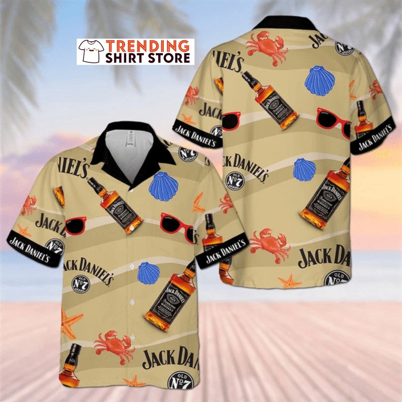 Jack Daniels Hawaiian Shirt Whiskey On Summer Beach