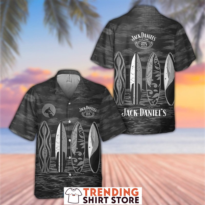 Jack Daniels Hawaiian Shirt Black And White For Surfing Lovers