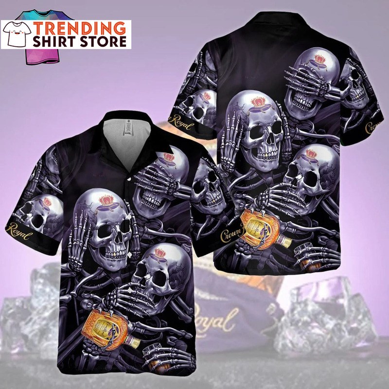 Jack Daniels Hawaiian Shirt Funny Drunk Skulls