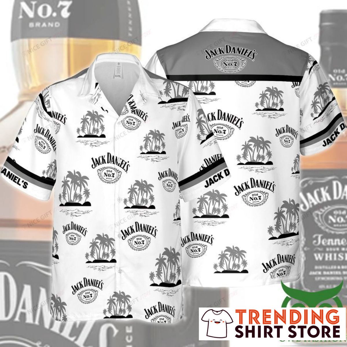 Jack Daniels Hawaiian Shirt Classic Palm Islands