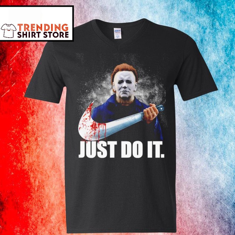 Just Do It Michael Myers Parody Nike Logo T-Shirt