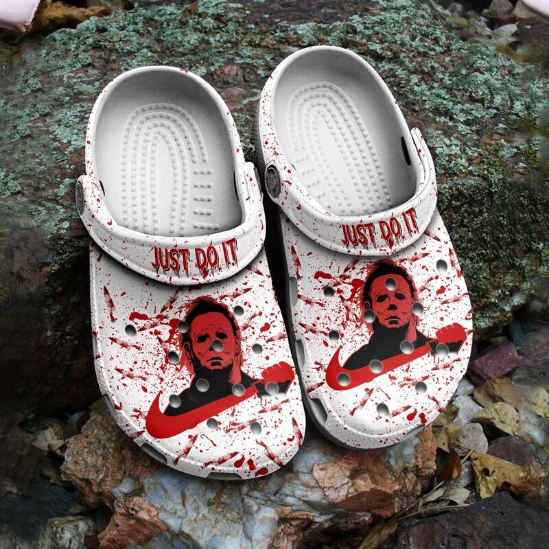 Just Do It Michael Myers Bloody Nike Crocs For Halloween 1978 Fans