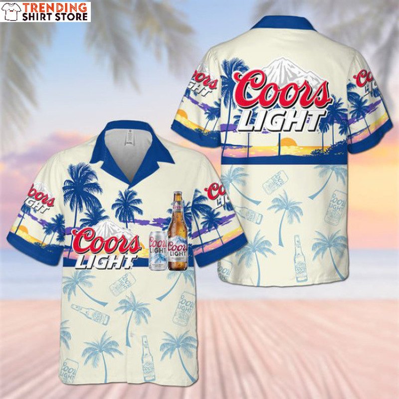 Coors Light Hawaiian Shirt Tropical Island Aloha Summer Beach