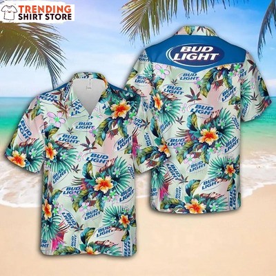 Bud Light Hawaiian Shirt Colorful Floral Gift For Beer Lovers