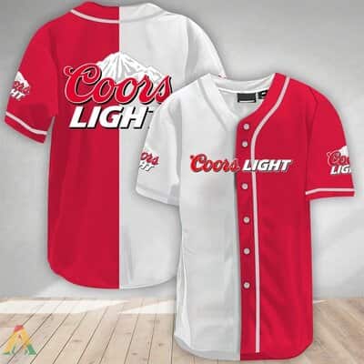 Coors Light Baseball Jersey Red And White