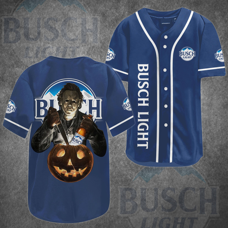 Michael Myers Busch Light Baseball Jersey For Horror Movie Fans