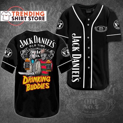 Jack Daniels Baseball Jersey Jason Voorhees Freddy Krueger Drinking Buddies