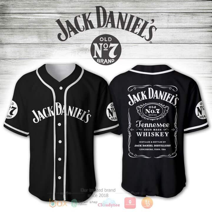 White Jack Daniel’s Baseball Jersey, Jack Baseball Jersey, Whisky Shirt,  Alcohol