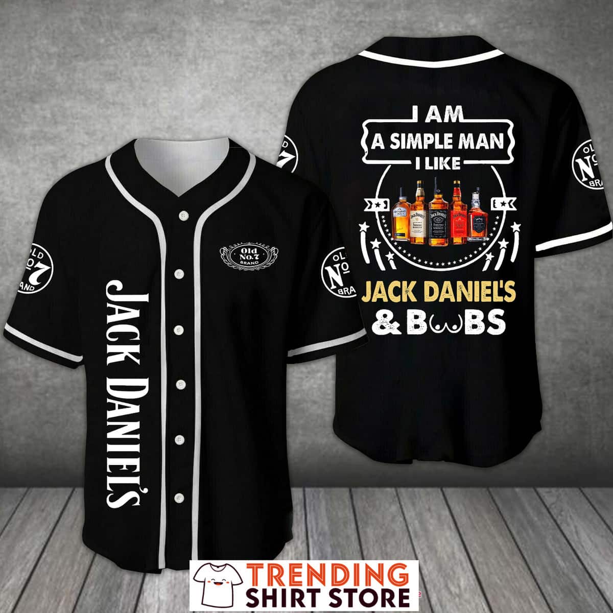 Jack Daniels Baseball Jersey Funny A Simple Man Likes Jack Daniels And...