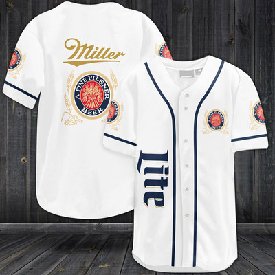 Yellow Miller Lite Baseball Jersey Gift For Beer Lovers