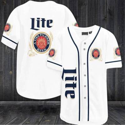 Classic Miller Lite Baseball Jersey A Fine Pilsner Beer