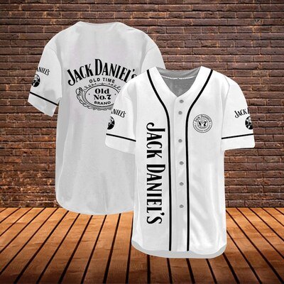Jack Daniels Baseball Jersey Classic White Gift For Baseball Lovers