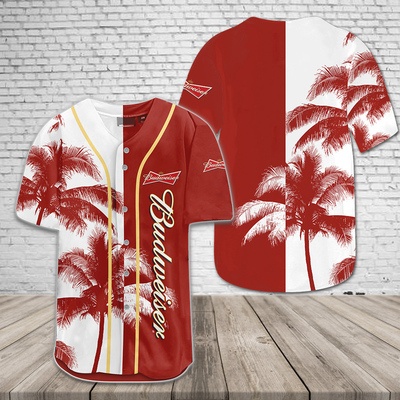 Budweiser Baseball Jersey Palm Island Gift For Summer Lovers