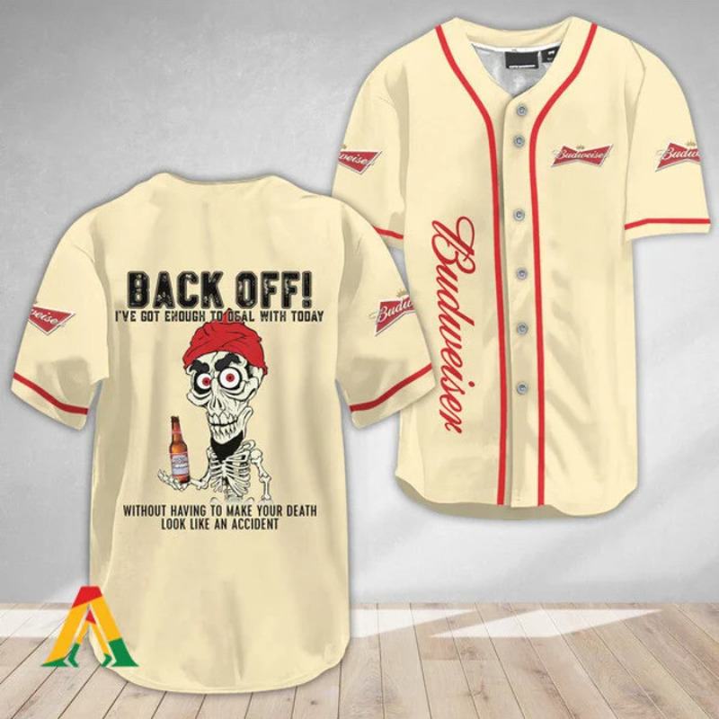 Budweiser Baseball Jersey Funny Achmed Back Off
