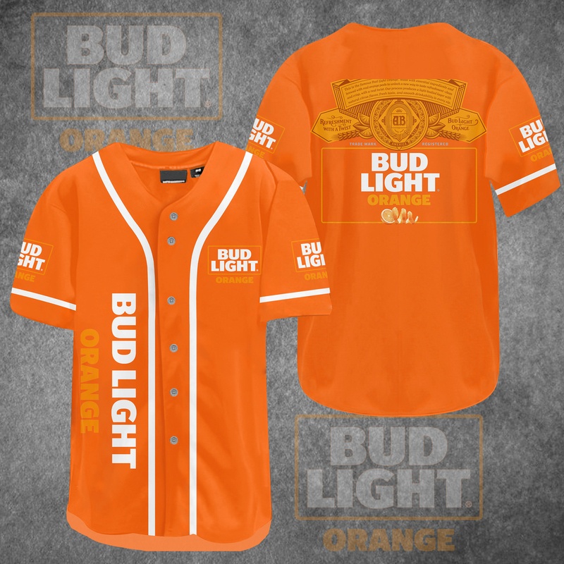 Bud Light Baseball Jersey Orange Gift For Beer Lovers