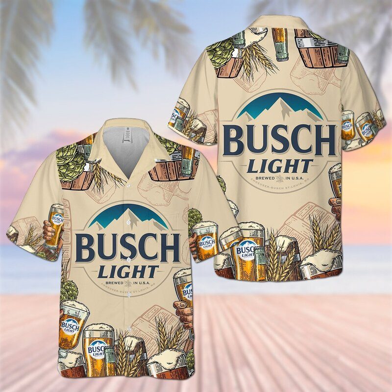 Busch Light Hawaiian Shirt Brewed In USA Best Gift For Beer Lovers