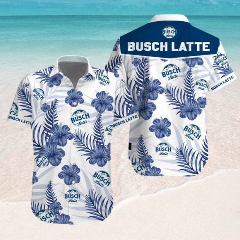 Busch Latte Hawaiian Shirt Tropical Flowers Gift For Hawaii Lovers
