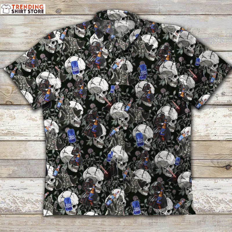 Bud Light Hawaiian Shirt Cool Skulls Beer Bottles And Cans