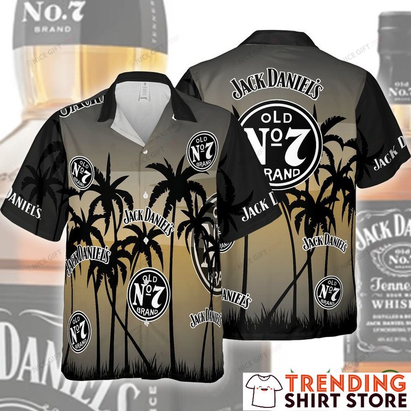 Vintage Jack Daniels Hawaiian Shirt Palm Forest No7 Brand