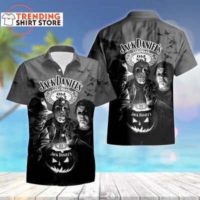 Jack Daniels Hawaiian Shirt Michael Myers Jason Voorhees And Freddy Krueger