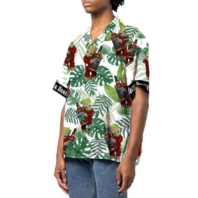 Marvel Groot Loves Jack Daniels Hawaiian Shirt