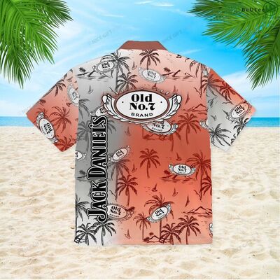 Jack Daniels Hawaiian Shirt Palm Trees And Boats Gift For Beach Lovers