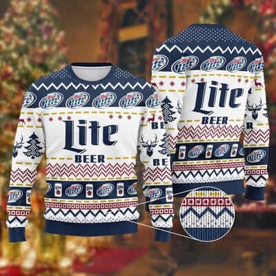 Cool Miller Lite Ugly Sweater Christmas Gift For Beer Lovers
