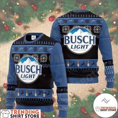 Basic Busch Light Ugly Christmas Sweater Brewed In USA For Beer Drinkers
