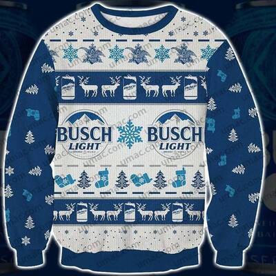 Busch Light Ugly Christmas Sweater Classic Beer Drinkers Gift