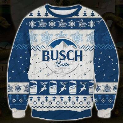 Busch Latte Christmas Sweater Surprise Gift For Beer Lovers