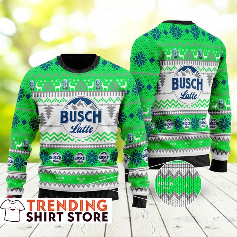 Busch Latte Beer Christmas Sweater Green Christmas All Over Print