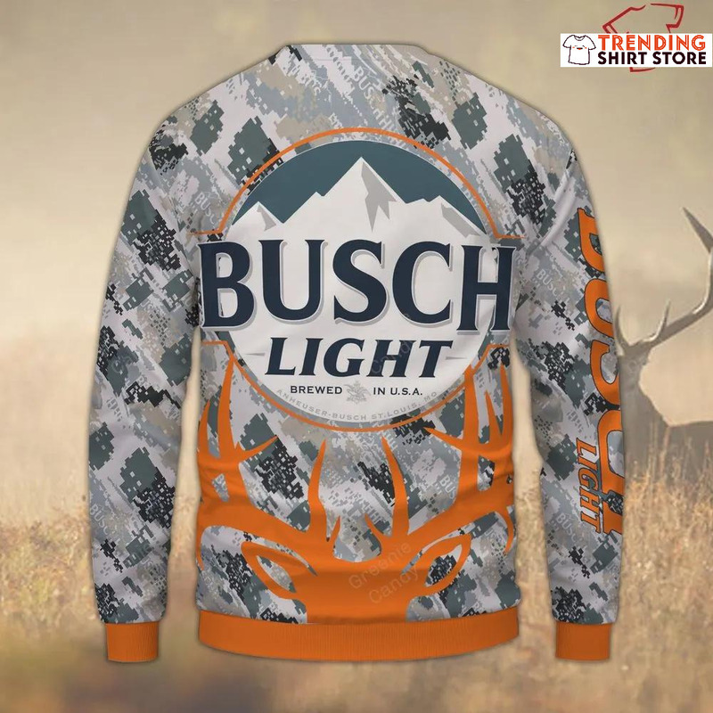 Busch Light Ugly Christmas Sweater Camouflage For Deer Hunters